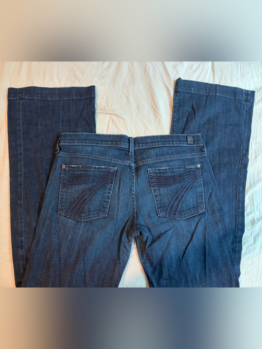7 For All Mankind Dark Blue Flare Jeans